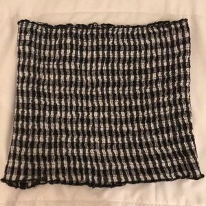 Brandy Melville Gingham Ruffle Tube Top